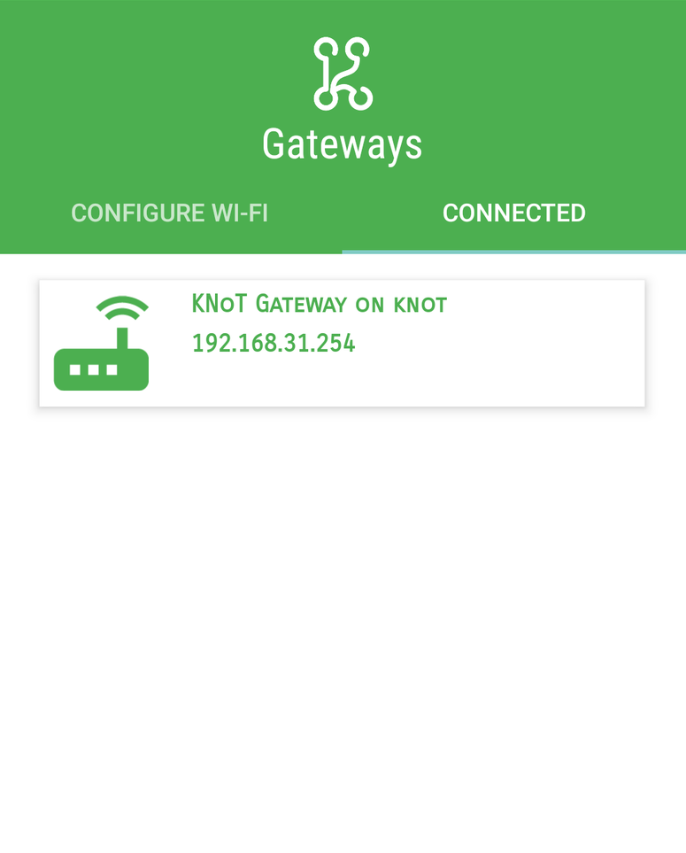 Setup App: Connected Gateways